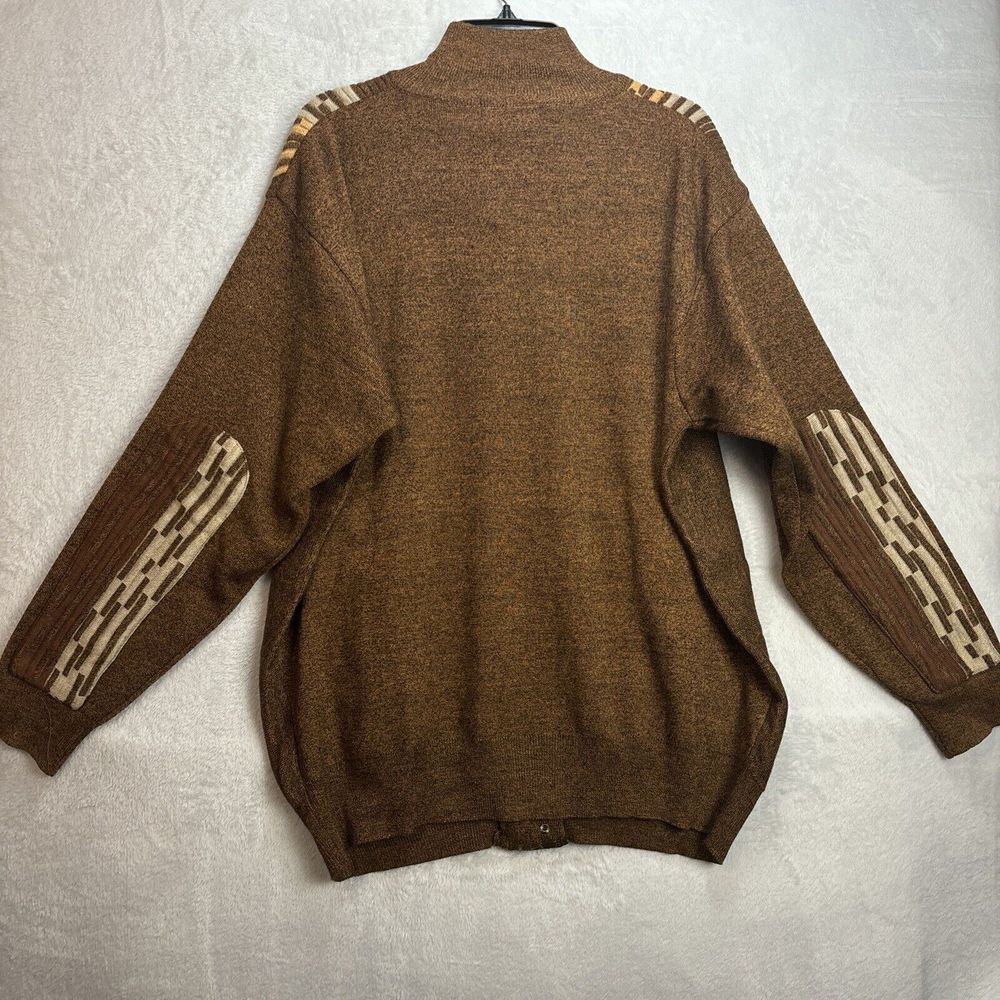 Vintage Men SILVERSILK Fancy Thick Sweater Jacket Zipper Pockets Mock Neck - Picture 9 of 10